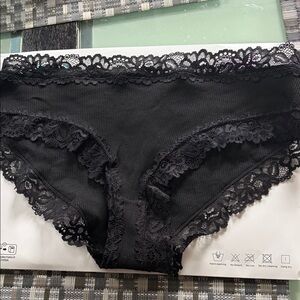 Chic Black Lace Trim Women's Panties 6 pairs for $15
